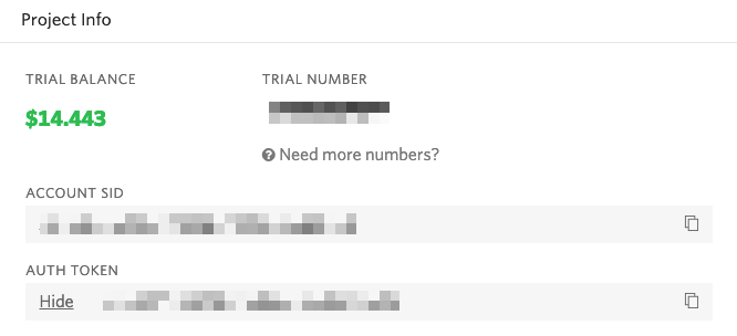 Twilio credentials