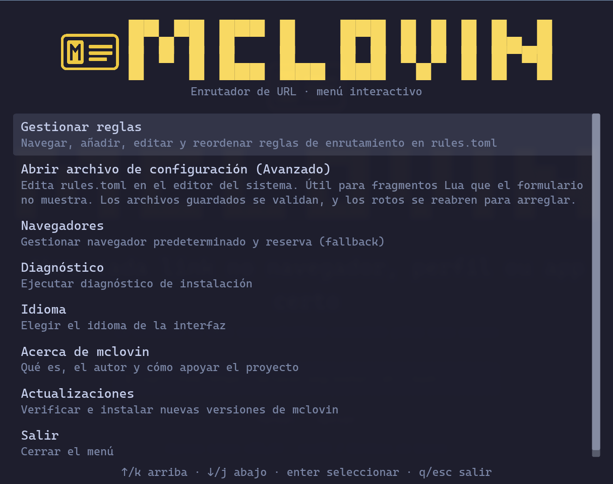 Menú principal