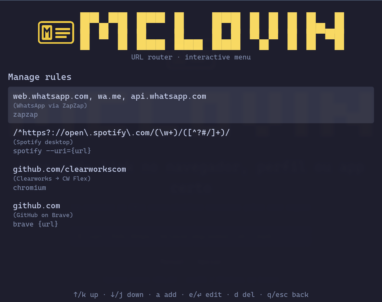 List of rules configured in McLovin