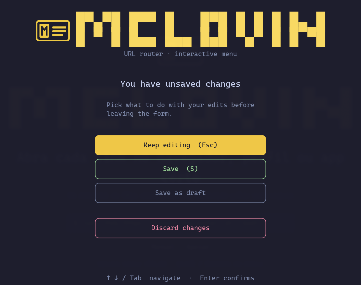 Unsaved-changes modal